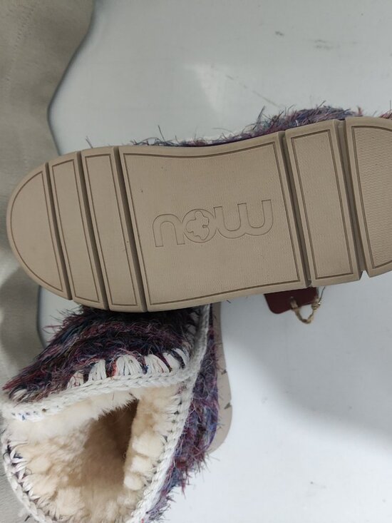 Mou Multicolor Tweed Shearling-Lined Platform Ankle Boots - Picture 6 of 8